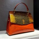 Luxury Designer Brand New High Quality Leather Handbags Orange Totes Durable Orange Purse LMF24-413