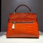 Rsslyn Luxury Bags for Women Thanksgiving Gift Christmas Genuine Leather Bags LMF24-414 Orange Totes