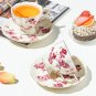 Rsslyn 240ml Teacup,Spoon,Saucer American European Vintage Living Exquisite Home LMF24-416 3pcs/SET