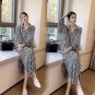 Rsslyn Loose Striped Long Dresses for Women Blue Dress Streetwear Fashion Dress LMF24-422