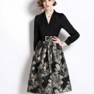 Rsslyn High-In Dress Black Dress Cocktail Party Vintage A-Line Design LMF24-423 Office Dress