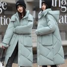 Green Parka for Women Cotton Duck Down Mint Green Coat Hooded Winter Jackets for Women LMF24-425