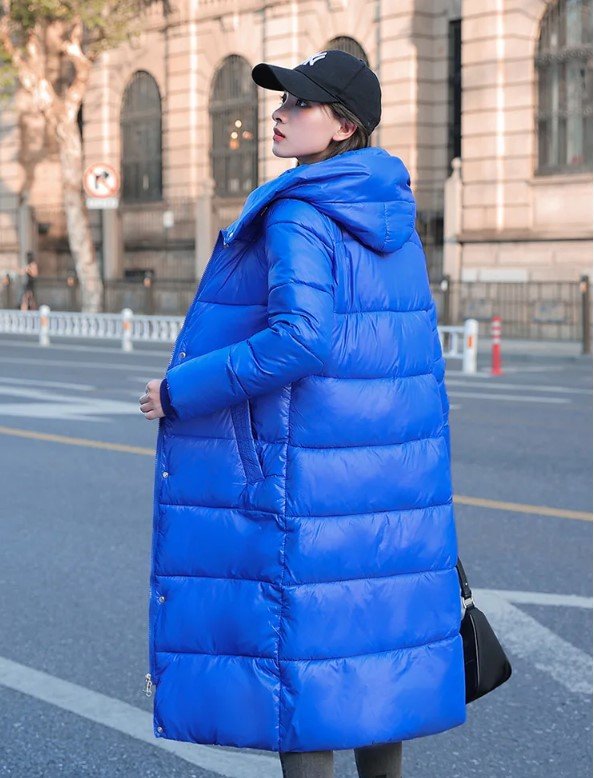 Rsslyn Royal Blue Parka Extra Long Coat Female Winter Outwear Winter Jacket for Women  LMF24-427