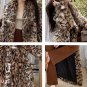New Trendy Coats for Women Size Large Brown Overcoats for Women Leopard Beautiful Cats LMF24-428