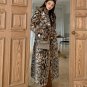 New Trendy Coats for Women Size Large Brown Overcoats for Women Leopard Beautiful Cats LMF24-428