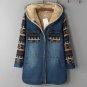 Rsslyn Medium Size Denim Jackets Hooded Denim Coats for Women LMF24-432 Blue Hoodies
