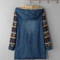 Rsslyn Medium Size Denim Jackets Hooded Denim Coats for Women LMF24-432 Blue Hoodies
