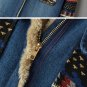 Rsslyn Medium Size Denim Jackets Hooded Denim Coats for Women LMF24-432 Blue Hoodies