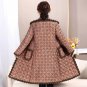 Rsslyn Plaid Coats for Women Black Overcoats Quilted Jackets Cotton Stitching LMF24-434 Plus Sizes