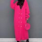 Sweaters for Women Extra Long Cardigan Turquoise Color Knitted Sweaters LMF24-438 Blue Jackets