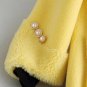 Rsslyn Wool Yellow Jacket for Women Soft and Warm Winter Jackets Soft Yellow Overcoats LMF24-442