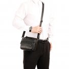 Rsslyn Male Clutch Bags Small Black Leather Bags Crossbody Bags for Boys LMF24-446 Birthday Gift
