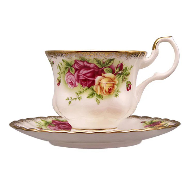 Wedding Gifts Tableware Items 220ML English Bone China Valentine Day Gift LMF24-447 Red Teacups