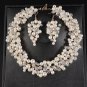 Rsslyn Jewelry Set Bridal Choker & Earrings Elegant Jewelries Pearl Choker LMF24-459 Silver Necklace