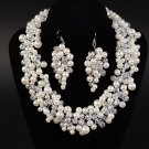 New Pearl Necklace for Women Fashion New Floral Accents Wedding Jewelries Bridal Earrings LMF24-460