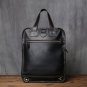 Rsslyn Black Leather Bags for Men Retro Leather Men Briefcase Natural Leather LMF24-465 Large Bags