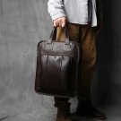 Rsslyn Handsome Leather Bags for Men Brown Satchel Travel Bags Backpacks for Boys LMF24-470