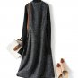 Rsslyn Black Vest for Women Sleeveless Black Overcoats Wool Thanksgiving Vest LMF24-482 Long Vests