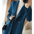 Rsslyn Fashion Wool Coats for Women Teal-Blue Overcoat Thanksgiving Gift LMF24-483 Winter Coats