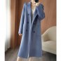 Rsslyn Fashion Wool Coats for Women Teal-Blue Overcoat Thanksgiving Gift LMF24-483 Winter Coats