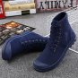 Rsslyn Hi-Top Boots for Men Unisex Size 8 Shoes Navy Blue Shoes LMF24-484 Canvas Casual Boots