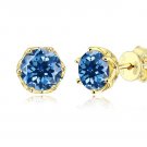 Fine Earrings Moissanite Stud Earrings Hypoallergenic Elegant Earrings S925 Blue Earrings LMF24-486