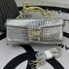 Luxury Quality Handbags For Women Patent Leather Crocodile Bags LMF24-506 Silver Bags