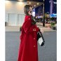 Rsslyn Womens Red Coats Wool Military Style Buckled Shoulders LMF24-516 Oversized Trench Coat