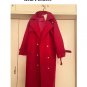 Rsslyn Warm Red Wool Fashion Trench Coat for Women Red Overcoats LMF24-517 Thicker Military Coats