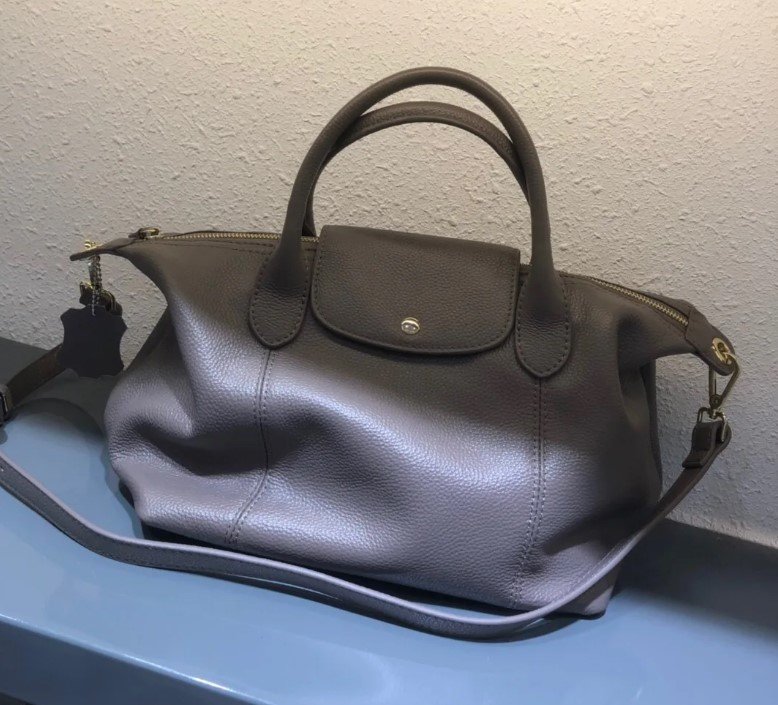Rsslyn Luxury Designer Simple Soft Real Leather Bags for Women LMF24-520 Gray Bags Gray Totes