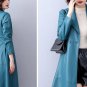 Rsslyn Fashion Leather Trench Coats for Women Blue Leather Jackets LMF24-524 Plus Sizes Coats 5XL