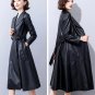 Rsslyn Fashion Leather Trench Coats for Women Blue Leather Jackets LMF24-524 Plus Sizes Coats 5XL