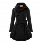 Rsslyn Dress Coat with Silver Button Wool Ruffle Edges Woolen Dress for Winter Sassy Coats
