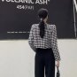 Rsslyn Black Jacket Crop Top Jackets Wool Plaid Houndstooth Design Fashion Jacket for Women