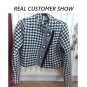 Rsslyn Black Jacket Crop Top Jackets Wool Plaid Houndstooth Design Fashion Jacket for Women