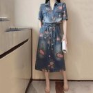Rsslyn Denim Dress for Women's V Neck Short Sleeve Cotton Stylish Denim Dress Casual Wardrobe