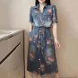 Rsslyn Denim Dress for Women's V Neck Short Sleeve Cotton Stylish Denim Dress Casual Wardrobe