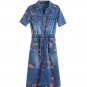 Rsslyn Denim Dress for Women's V Neck Short Sleeve Cotton Stylish Denim Dress Casual Wardrobe