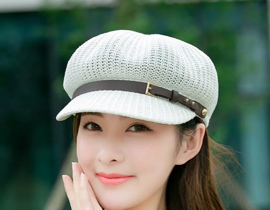 Rsslyn Hat for Summer Thin Newsboy Cap Adjustable Hat Knitted Beret Mesh Breathable Beach Straw Hat