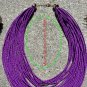 Rsslyn Purple Necklaces for Women Multilayer Fashion Chokers Multi-layer Millet Beads Boho Style