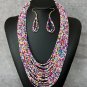 Rsslyn Purple Necklaces for Women Multilayer Fashion Chokers Multi-layer Millet Beads Boho Style