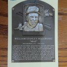 Bill Mazeroski signed autographed Gold HOF plaque postcard