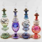 Set of 4 blown Glass Perfume bottles