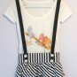 Rare - 2 ways Multilayered mini strape skirt striped crystal heart  buckle