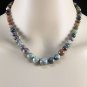 Nice-looking 12mm multicolor natural India agate necklace