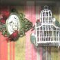Cat with birds shadow box assemblage