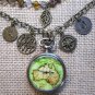 Steampunk necklace working watch Australia map Free Shipping