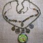 Steampunk necklace working watch Australia map Free Shipping