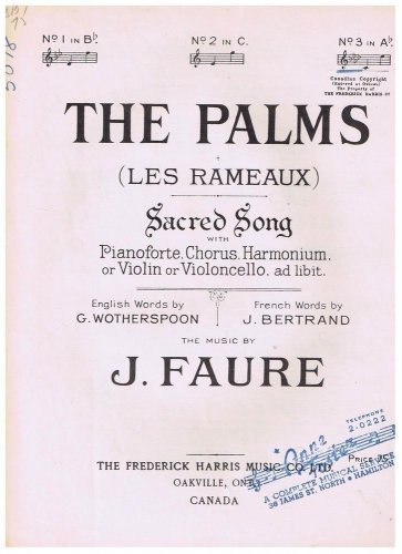 The Palms Les Rameaux Sheet Music J Faure