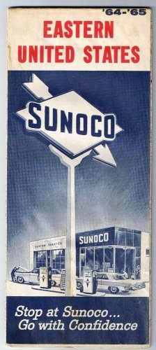 Sunoco Oil Eastern United States Road Map 1964-65